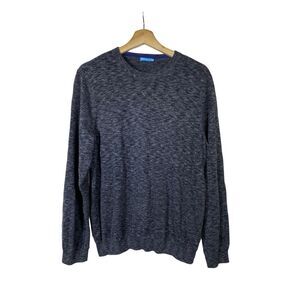 J McLaughlin Sweater Men XL Crew Neck Pullover Heathered Gray 100% Cotton Preppy